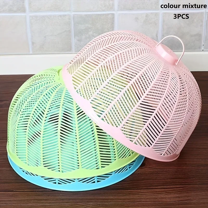 3PCS dining table cover, rice and vegetable cover, kitchen, summer fly and insect proof vegetable food cover