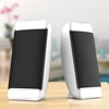 2 Pieces Wired Computer Speakers USB + AUX Mini PC Speaker for Laptop Desktop Phone 5W Audio Multimedia Loudspeaker 2