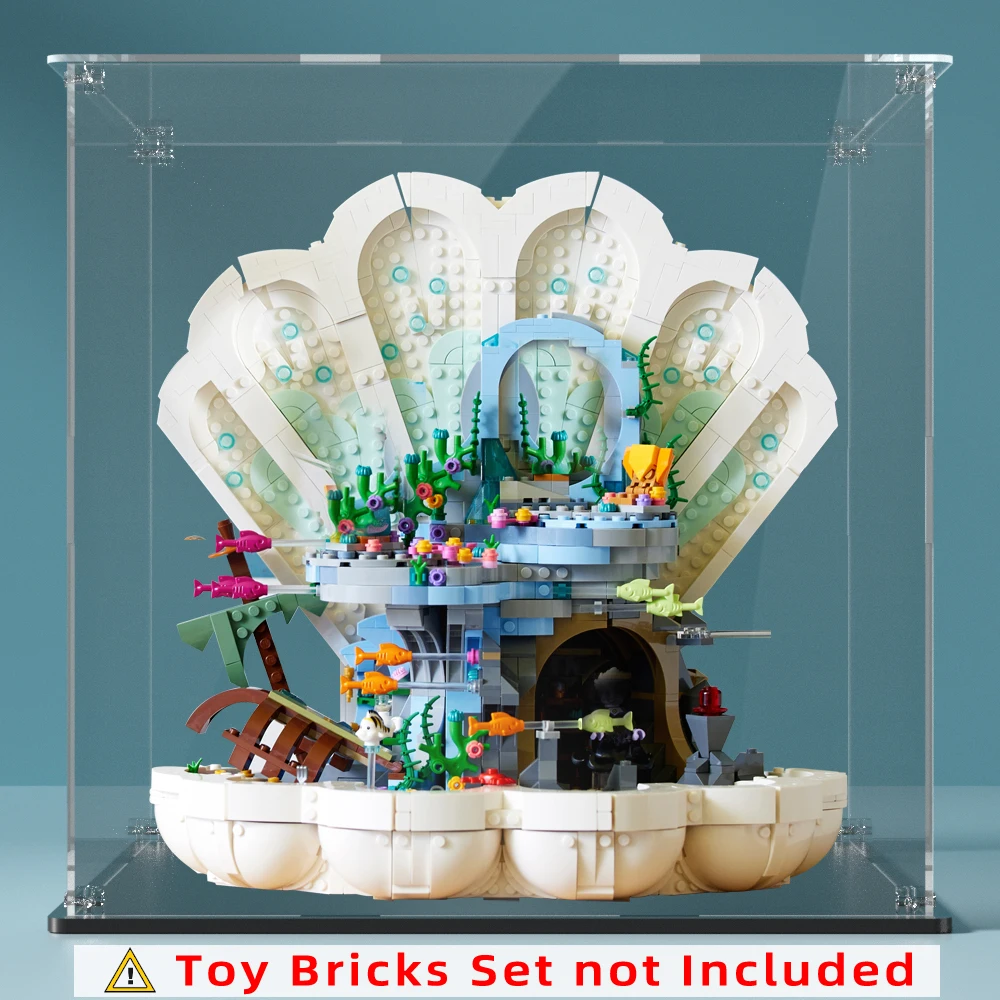Acrylic display box for Little Mermaid Royal Clamshell 43225  building block display case  showcase toy storage box 3