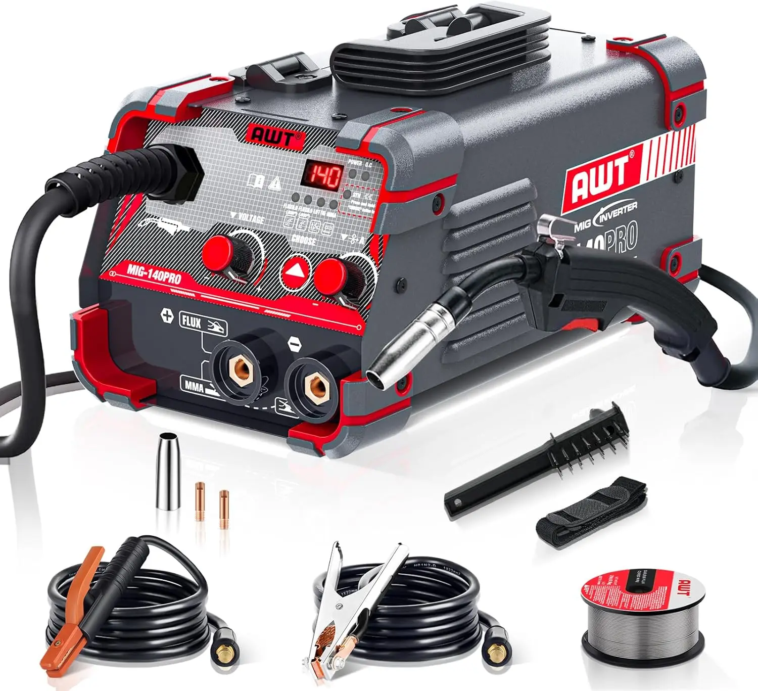 140Amp MIG Welder Flux Core MIG Welder/Stick/Lift TIG 3 in 1 Welding Machine, Welder Machine 110V