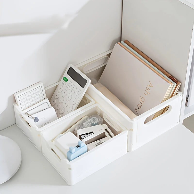 MOHAMM 1 PC Mini Desktop Folding Stationery Organizer Storage Box for Pen Pencil Masking Tape Small Thing Storage 3