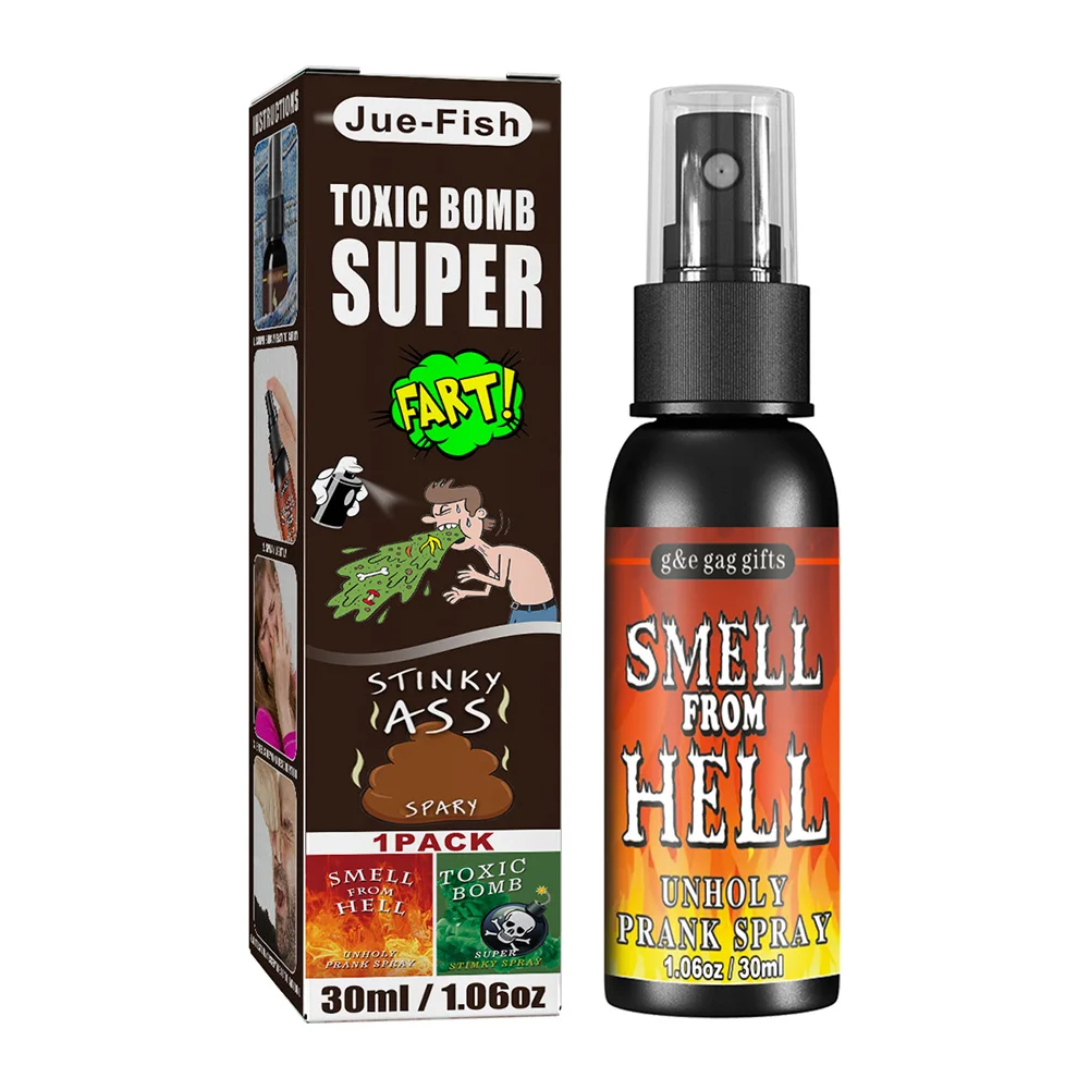 Spray de Farce à l'Odeur Nauséabonde, 30ml Pet Spray Cadeau Drôle Puant  Extra Fort pour les Jouets de Farce pour Halloween Vert et Noir