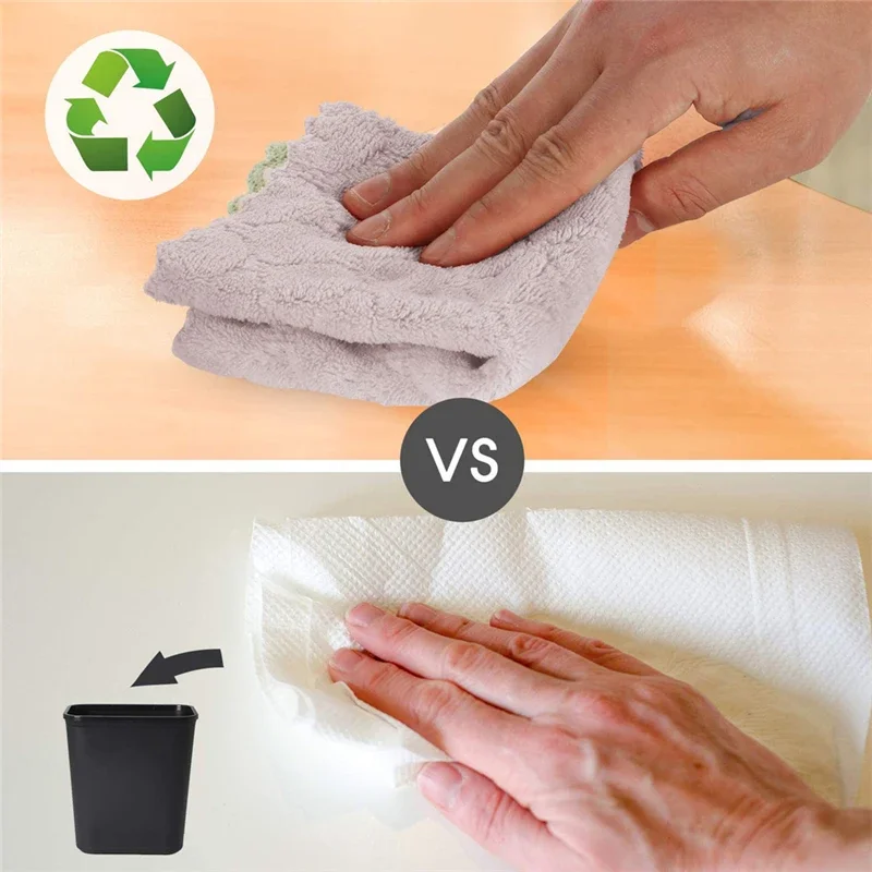 10pcs microfiber kitchen cloth dish towels super absorbent coral velvet nonstick oil washable fast drying