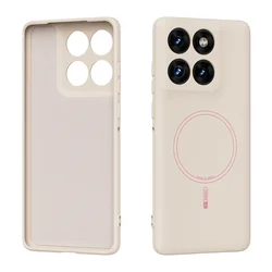 Official Soft Liquid Silicone Magnetic Phone Case in Handcrafted Design - Motorola Edge 60s (Beige)