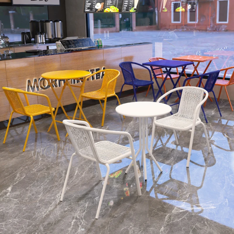 Wrought Iron Outside Camping Garden Small Table and Chair Balcony Leisure Tea Home Tuinmeubelen Garden Furniture Sets WK50HY