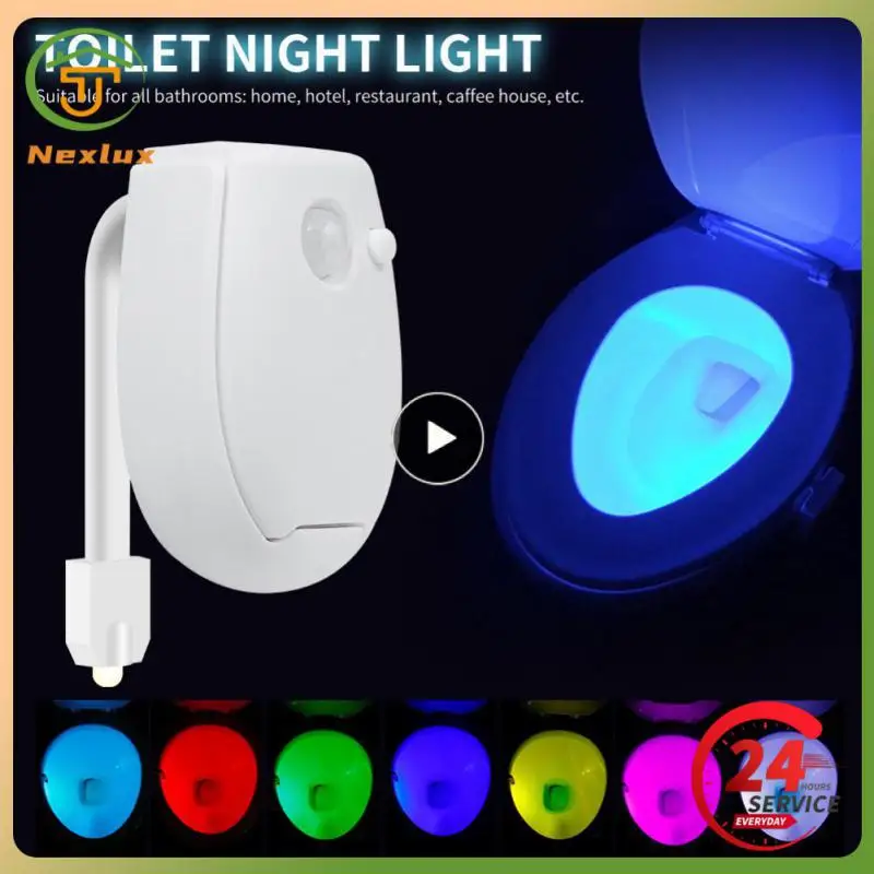 

Smart PIR Motion Sensor Night Light Toilet Light Waterproof Toilet Seat For Toilet Bowl Backlight WC Lighting LED Luminaria Lamp