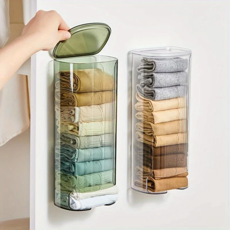 Storage Box for Socks Household Underwear Storage Rack Organizer Box Hanging Wall Perforation-free Stockings Storage Drawer Type