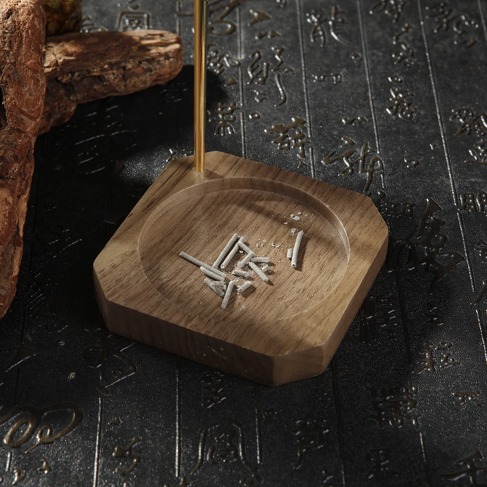 Porta Incenso In Legno Con Bottiglia Di Vetro - Bruciatore Rovescio Per Bastoncini - Set Accessori Yoga