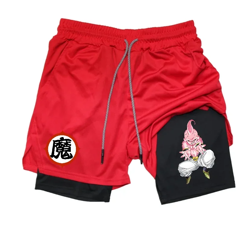 Anime Print Men's 2 in 1 Sports Training Quick Dry Mesh Shorts Men's Fitness 4
