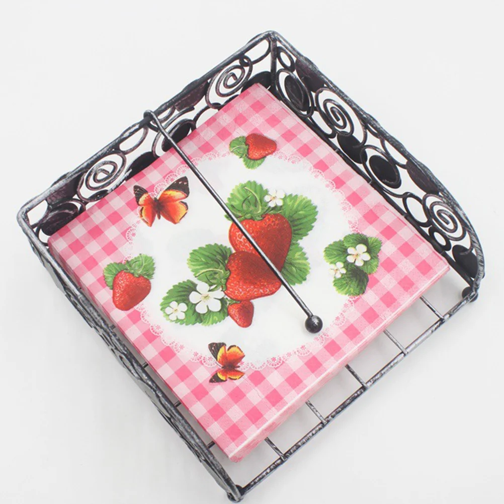 20 Sheets Creative Strawberry Printing Napkin Disposable Paper Napkins Party Supplies for Party Banquet Daily Use