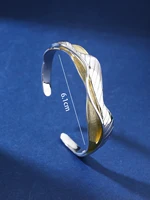 017159 Fashion Womens Bangle Two Tone Color Bangle For Women Jewelry Girls Party Dress Suit Jewellery  Accessories 2