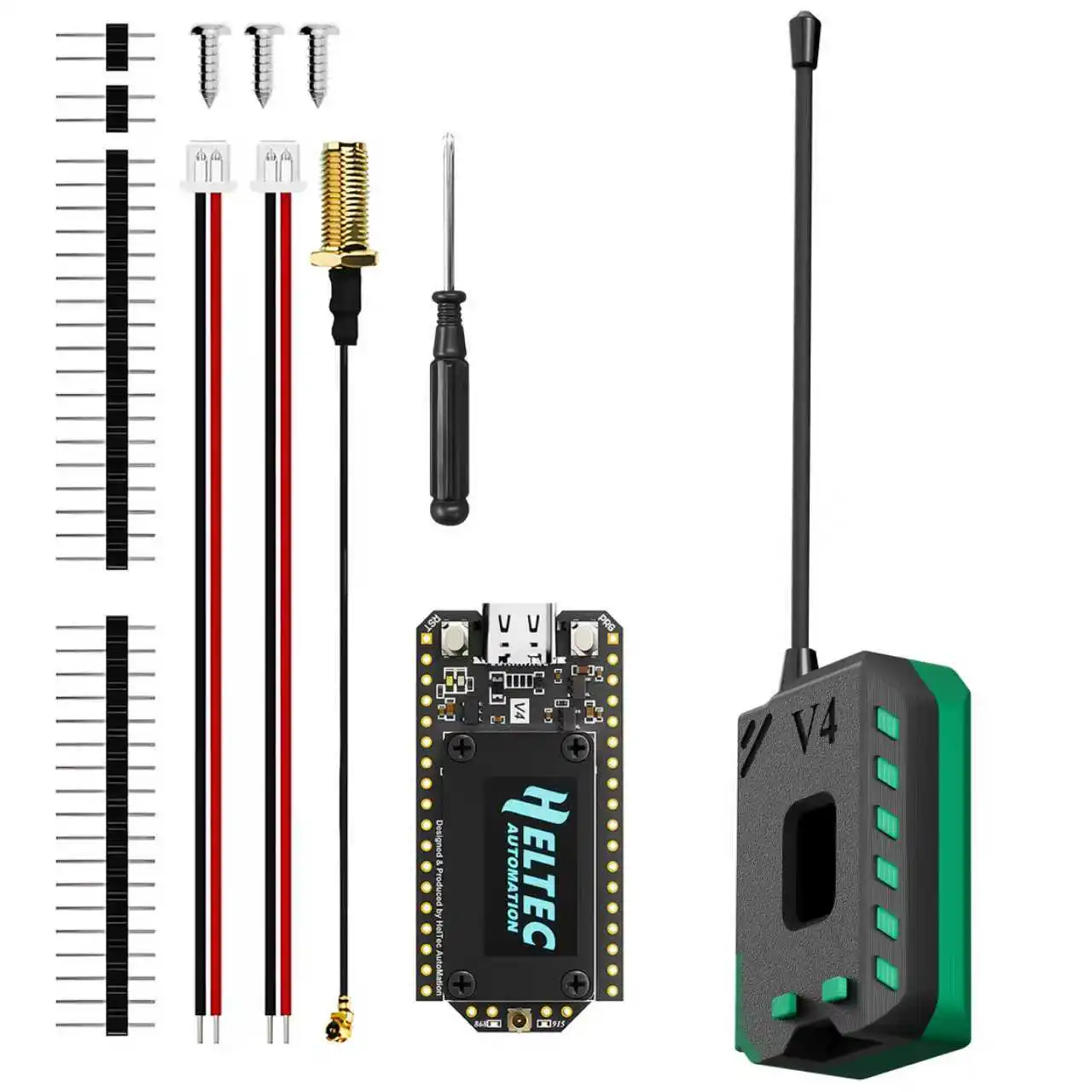 헬텍 V4 메스타틱 WiFi LoRa 32 개발 보드 케이스 세트 소프트 안테나 ESP32 SX1262 태양광 BLE 저전력
