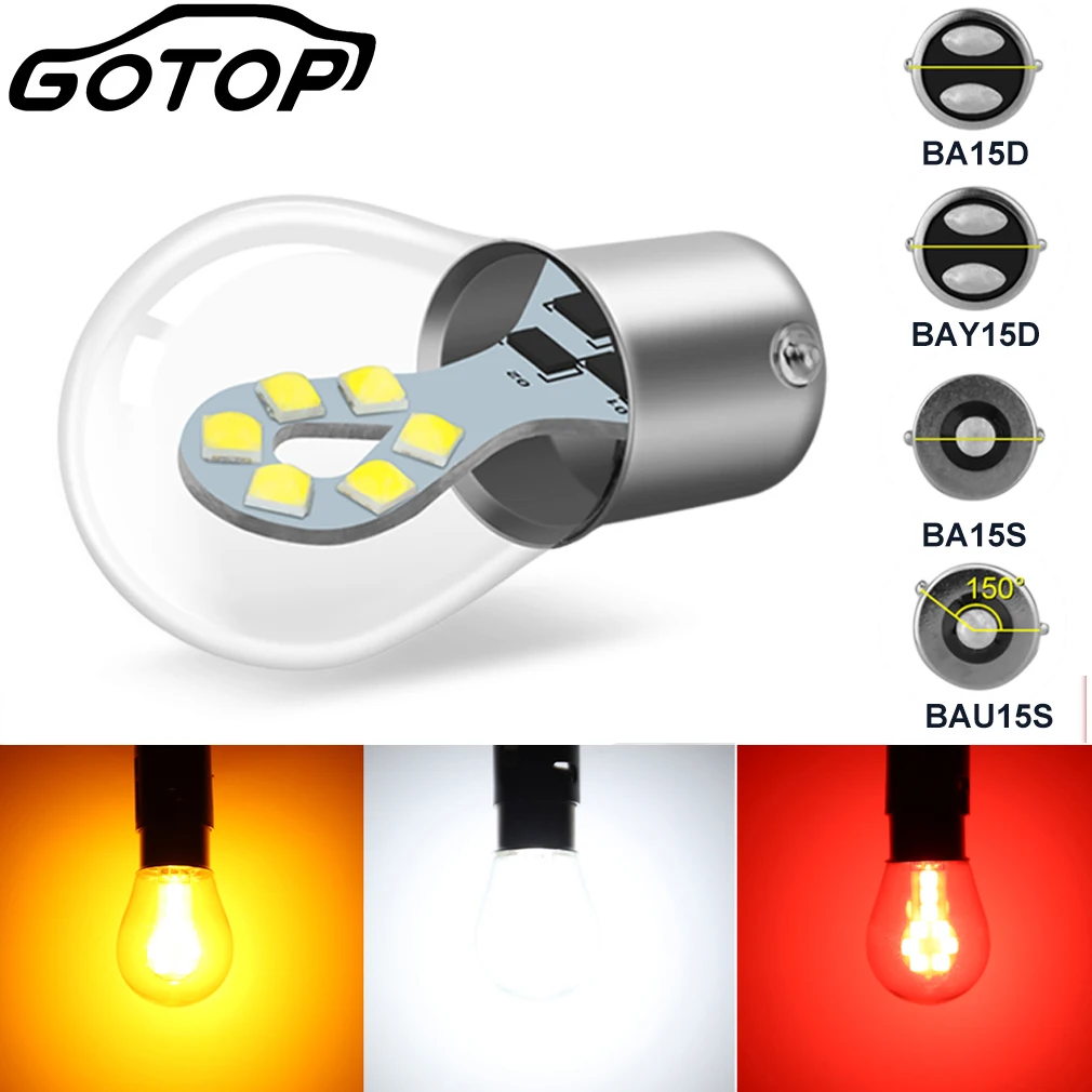 1Pc 1156 Ba15S P21W Bau15S Py21W Led 1157 P21/5W Bay15D Ba15D Led Lampadina Di Coda Per Auto Luci Di Stop Lampada Di Retromarcia Freno Bianco Dc 12V