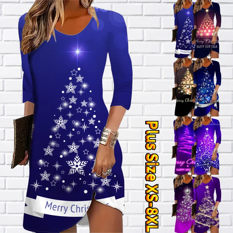 

Winter Women Round Neck Long Sleeve Skirt Autumn New Design Print Slim Skirt Loose MIDI Skirt Fashion Knee-length Skirt