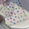 5D Relief Gorgeous Colorful Merry Christmas Tree Snowflake Adhesive Nail Art Stickers Decals Manicure X'mas Glitter Gems Charms 3