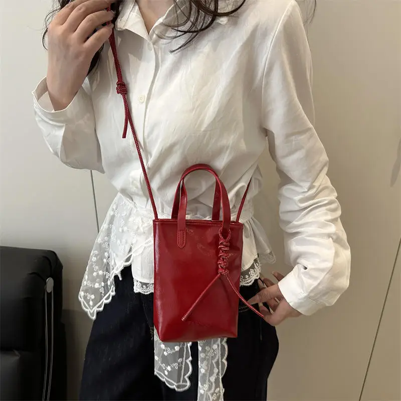 PU Leather Mini Crossbody Bag For Women 2025 New Fashion Luxury Shoulder Bags Female Simple Retro Handbags And Purses