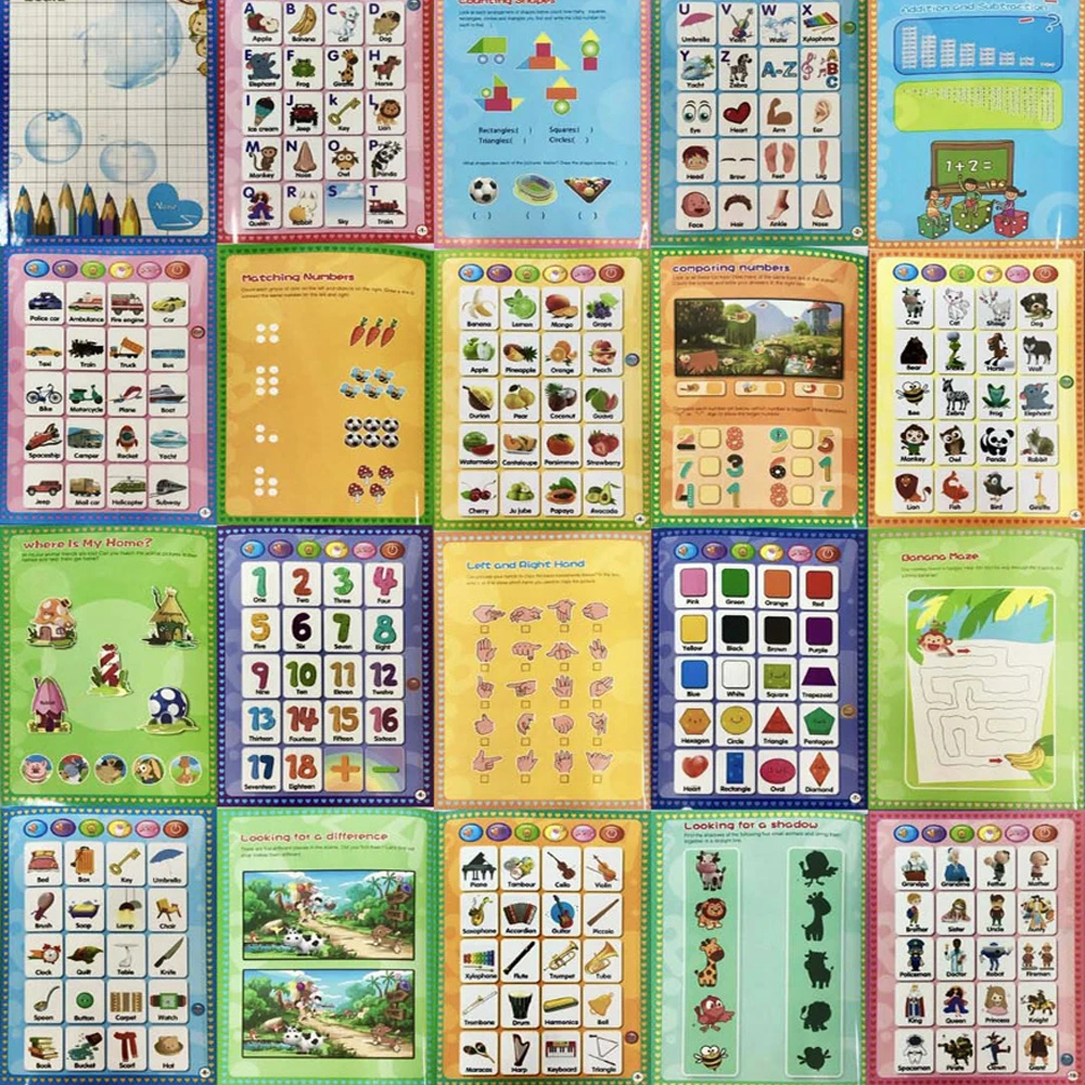 New English Cartoon Point Reading Book Children Early Education Finger Touch Learning Language Multifunctional E-book Toy Gift 5
