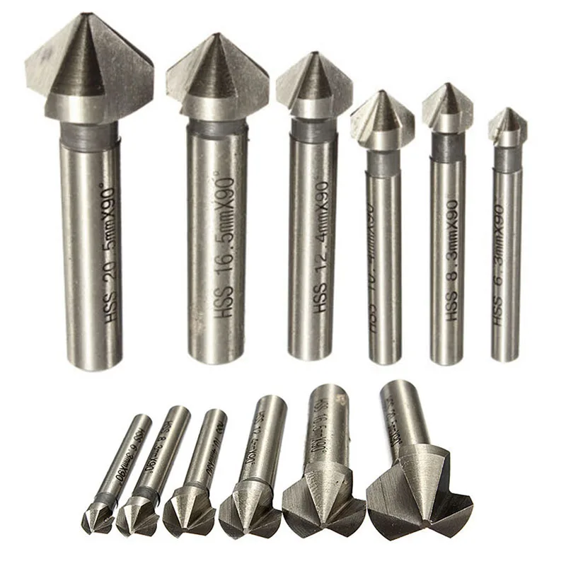 

Flute Countersink Drill Bit 90 Degree Chamfering Tools Chamfer Cutter 6.3-20.5mm Chamfering Cutter Wood Metal Hole Drilling