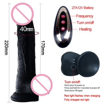 Realistic Electric Big Dildo Vibrators for Women Heating Thrusting Swing Silicone Suction Cup Vibrating Dildo Adults Sex Toys 5