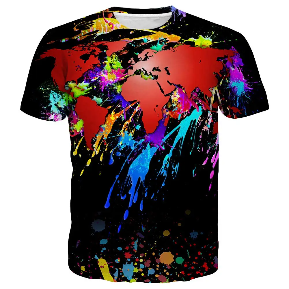Colorful Tie Dye Graffiti 3D Print Unisex T Shirt