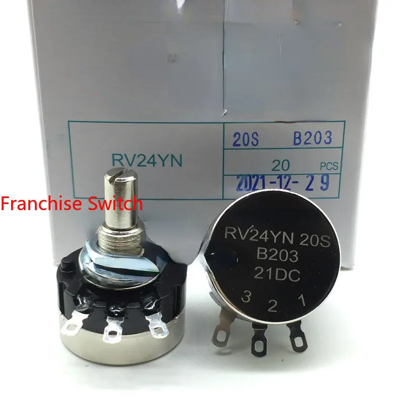 

10PCS Single Ring Carbon Film Potentiometer RV24YN20SB203 B20K