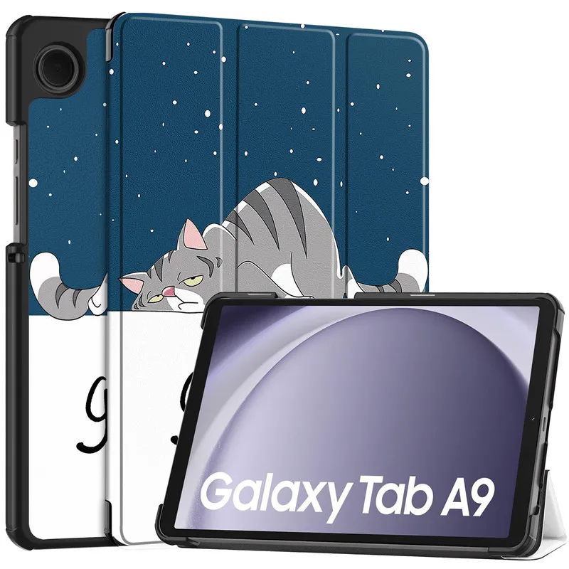 Capa de Couro Pintado Bonito para Samsung Galaxy Tab a9 Shell Case para Crianças 8.7 8.7 sm X110 X115 - Imagem 4