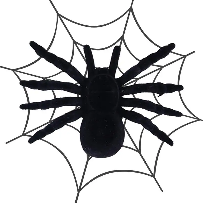 

Plush Black Spider Halloween Party Decoration Outdoor Home Bar Haunted House Horror Props 2024