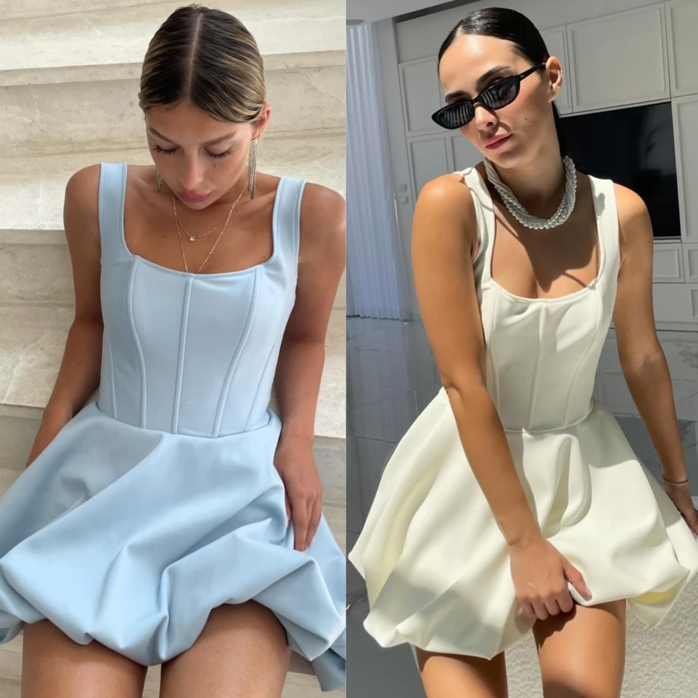 

Formal Jersey Ruched A-line Square Neck Mini Dresses Cocktail Dresses Casual Simple Retro Fashion Elegant Exquisite Sparkle Sexy