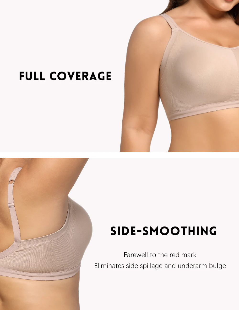 Seamless Bra Women Comfort Wireless Full-Coverage Bras Female Push Up Sexy Lingerie Underwear Wide Shoulder Straps Intimates