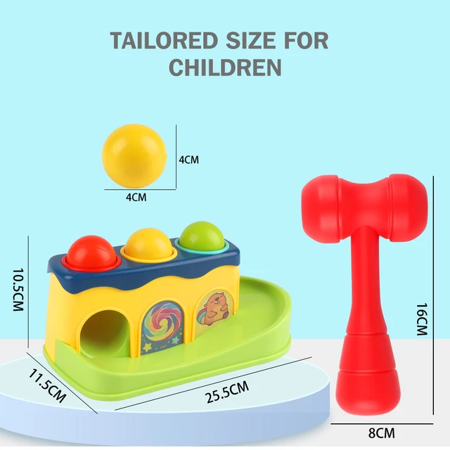 huanger Baby colorful hitting toys hammer kids preschool toys stack hand hammering ball box toy parent-child interactive toys 5