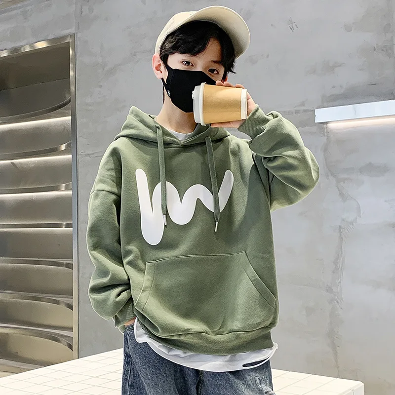 

Spring Fall Sweatshirts for Boys Casual Long Sleeve Hooded Tops Kids Korean Clothes Teens Sport Pullover 5 6 7 8 9 10 11 12 14 Y