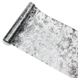 Glamorous Gold Glitter Table Runner - Elegant Mesh Sparkle Fabric for Events and Celebrations (Silver)