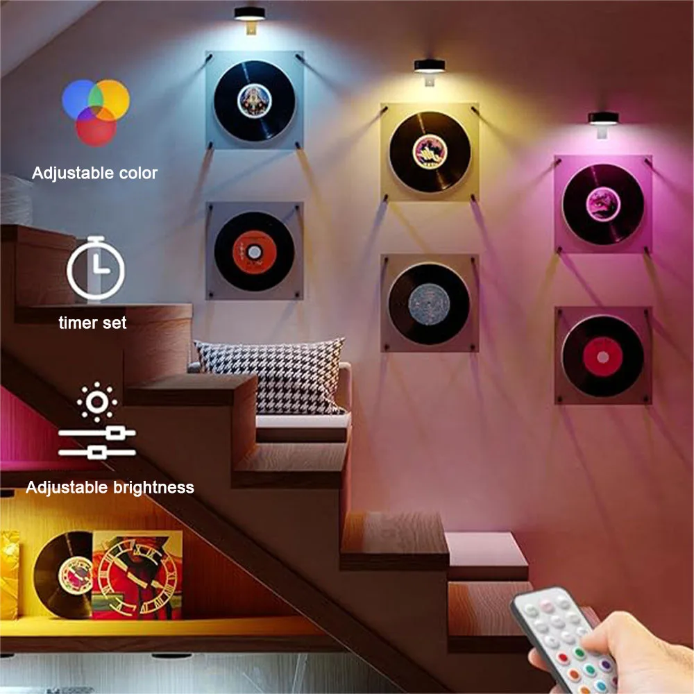 Picture Lights for Wall Rechargeable Magnetic Poster Lights Remote Dimmable Timer Painting Light Wall Decor