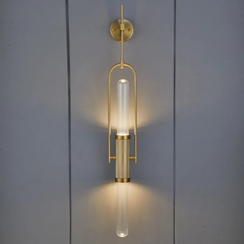 

Creative Art Deco Wall Lamp Clear Glass Gold Metal G9 Bulb Home Lighting Sconce For Parlor Bedroom Aisle Stairs Dropshipping