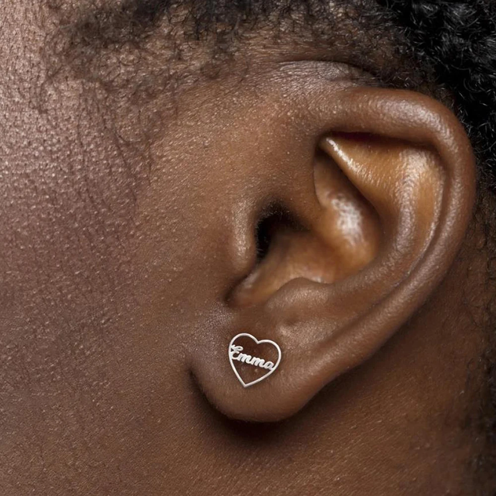 Рисунок 5 - Классические серьги в форме сердца с именем на заказ