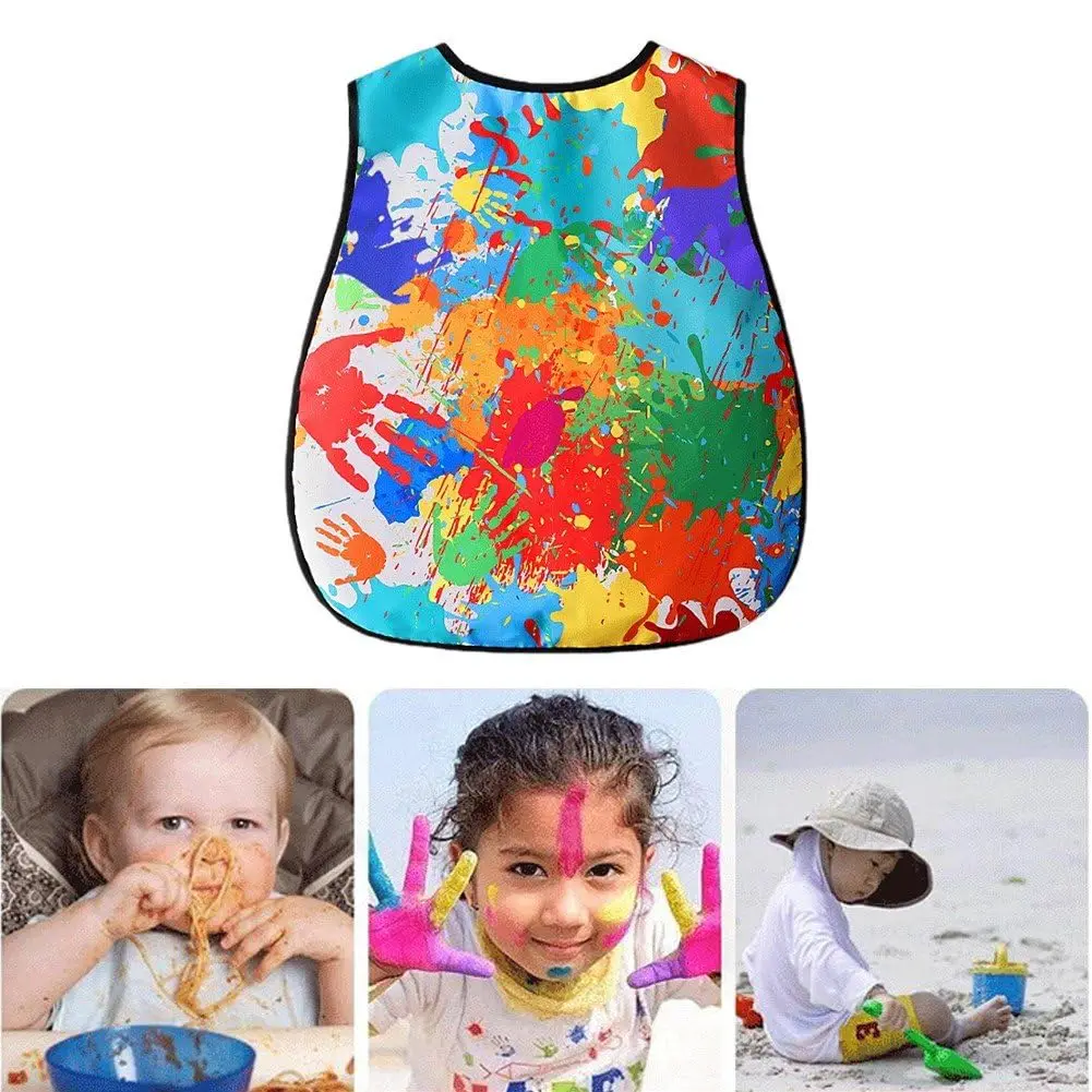 Lnnovative Model Children's Painting Waterproof Long Sleeved Cover Kindergarten Soft with Pocket Paint Apron Reverse Dressing