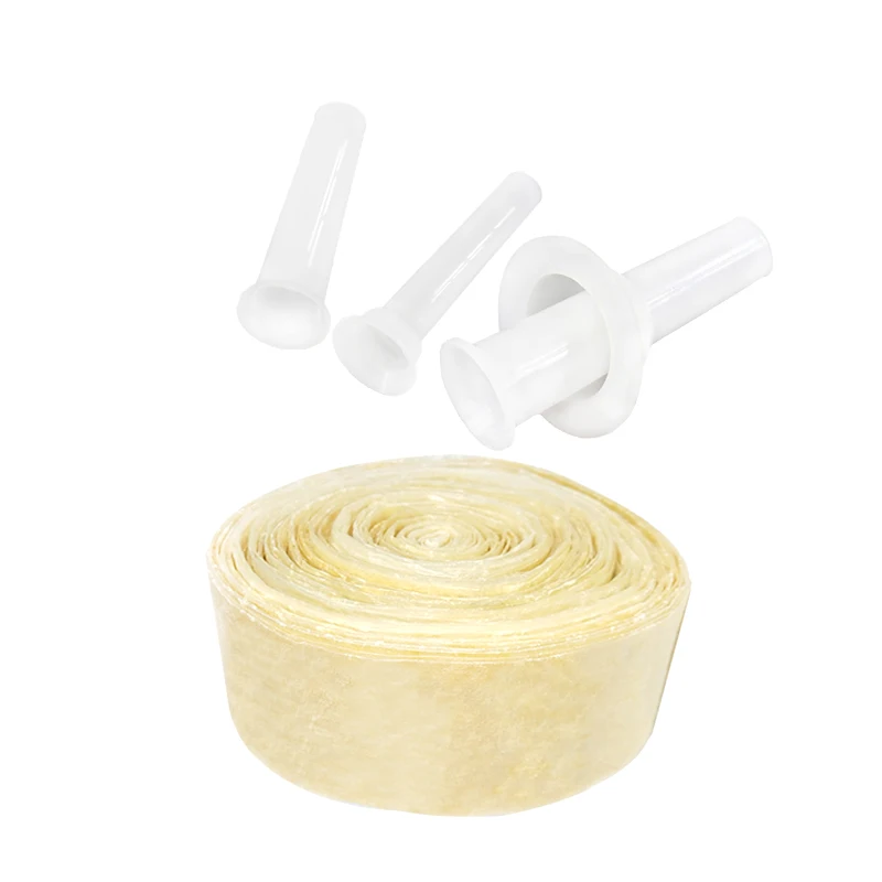 Sausage Stuffer 8M*50Mm Casings For Sausage Salami Hot Dog +4pc Meat Grinder Nozzle Funnel Set Inedible