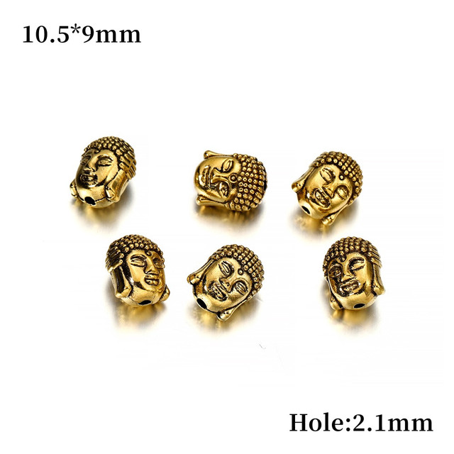 Gold Charm Beads Buddha Sparta leopard Lion Heads Spacer Beads Supplies For Jewelry Finding Making DIY Bracelet