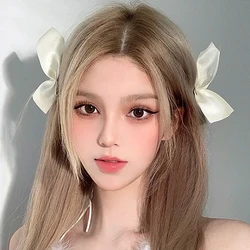 2pcs Black White Ribbon Hair Bows Clips Vintage Bowknot Side Hairpin Cute Girls Barrettes Headdress Hair Accessories for Women