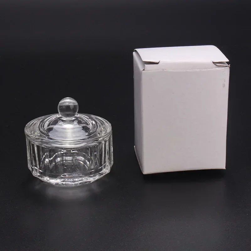 Nail Powder Manicure Tools Nail Tools 1PC Crystal Glass Clear Acrylic Small Octagonal Powder Liquid Nail Cup Dappen Dish Lid Bowl Cup Holder Equipment Nail Tools
