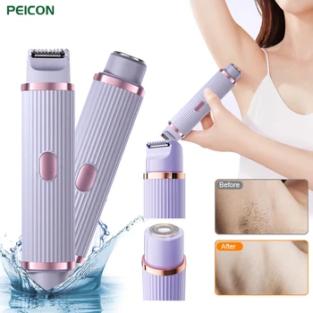 Rasoio elettrico per donna Bikini Trimmer Ladies Body Ascelle Gambe Rasoio elettrico Indolore Epilatore Baffi viso Rimozione peli 1
