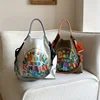 Women's Shoulder Bag, Large Capacity Tote Bag, Japanese-Style Embroidered Garden Lightweight Commuter Bag, Foldable Shopping Bag Suitable for Shopping, Leisure, Festivals, Parties, Commuting, Work, Exercise, Fitness, Surprise Gift