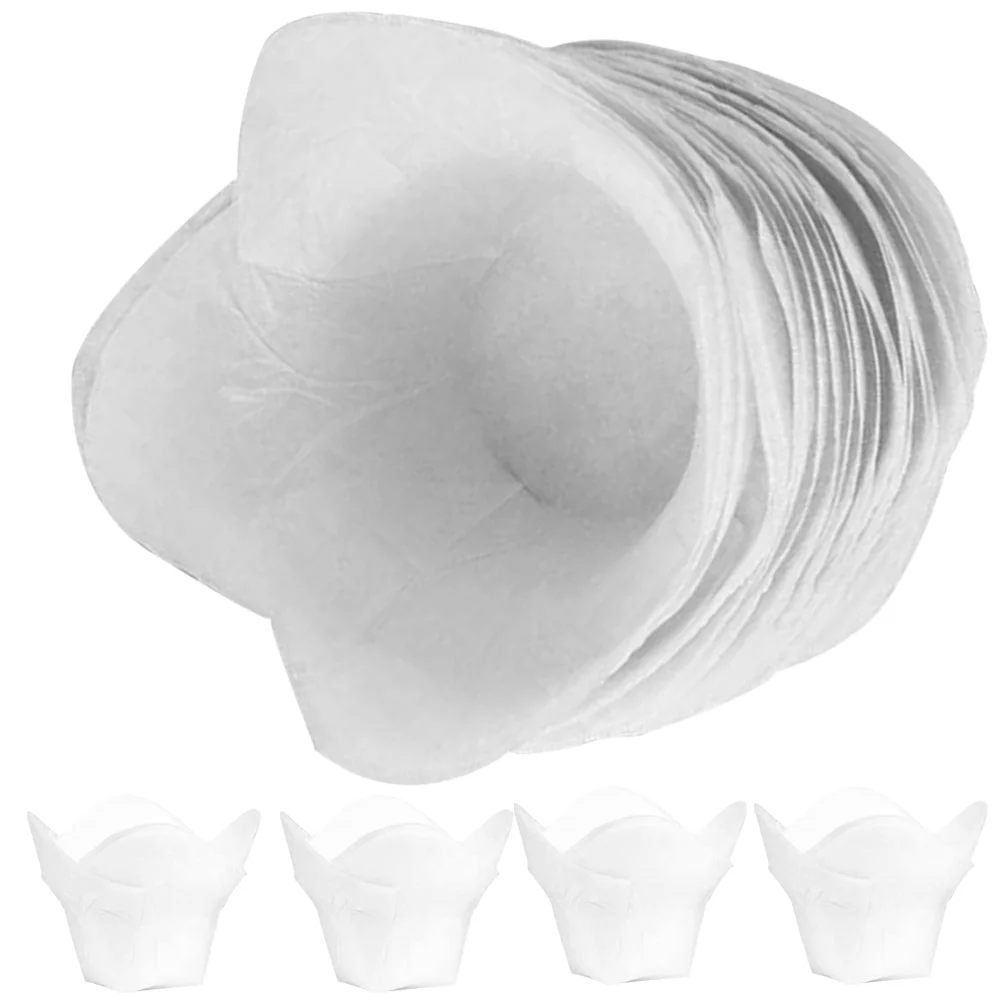 

Kichvoe Natural Tulip Cupcake Liners Baking Cups Unbleached Parchment Paper Lotus Muffin Liners Grease Resistant Wrappers