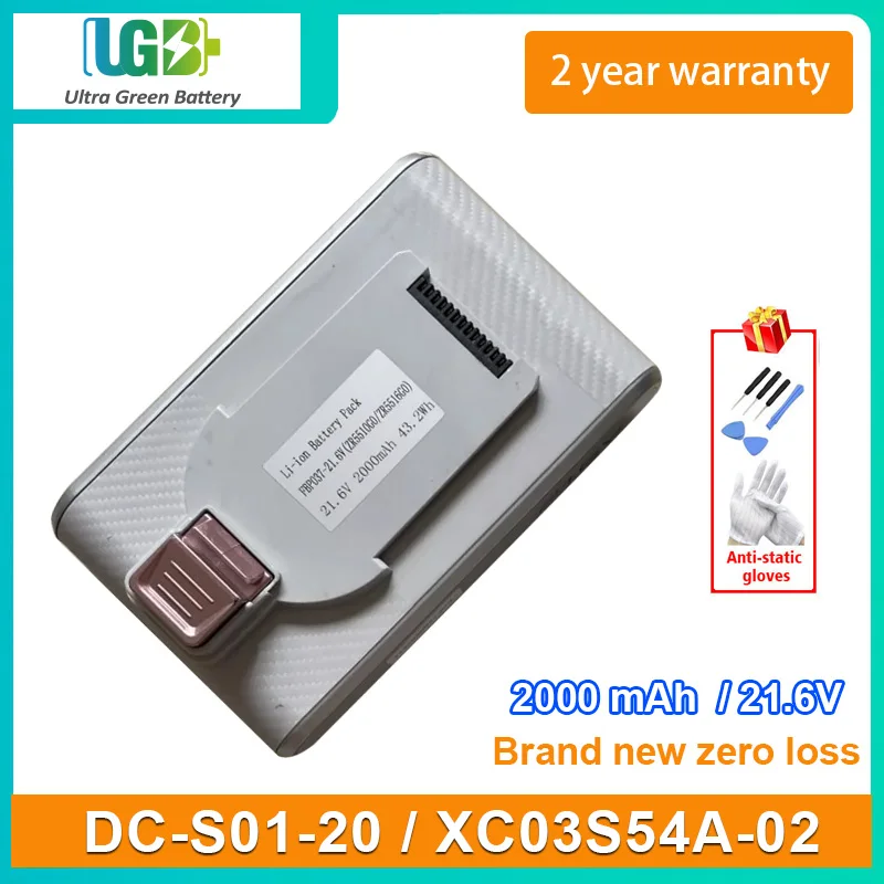 

Новинка, аккумулятор UGB DC-S01-20 для портативного пылесоса, батарея 2000 мАч, 21,6 в, Вт/ч