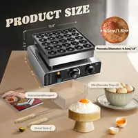 Mini Dutch Pancake Maker 25PCS, Commercial Non-stick Pancake Baker Machine 50-300℃ Electric Muffin Maker Stainless Steel for Hom 2