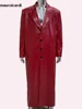 Mauroicardi Spring Autumn Maxi Black Crocodile Print Pu Leather Trench Coat Men Single Breasted Luxury Designer European Fashion 3