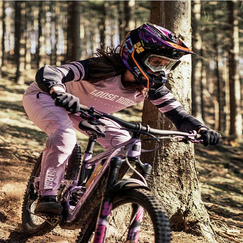 

Women's motorcycle mountain bike team clothing loose rider long-sleeved shirt BMX DH cross-country endurance race sweatshirt