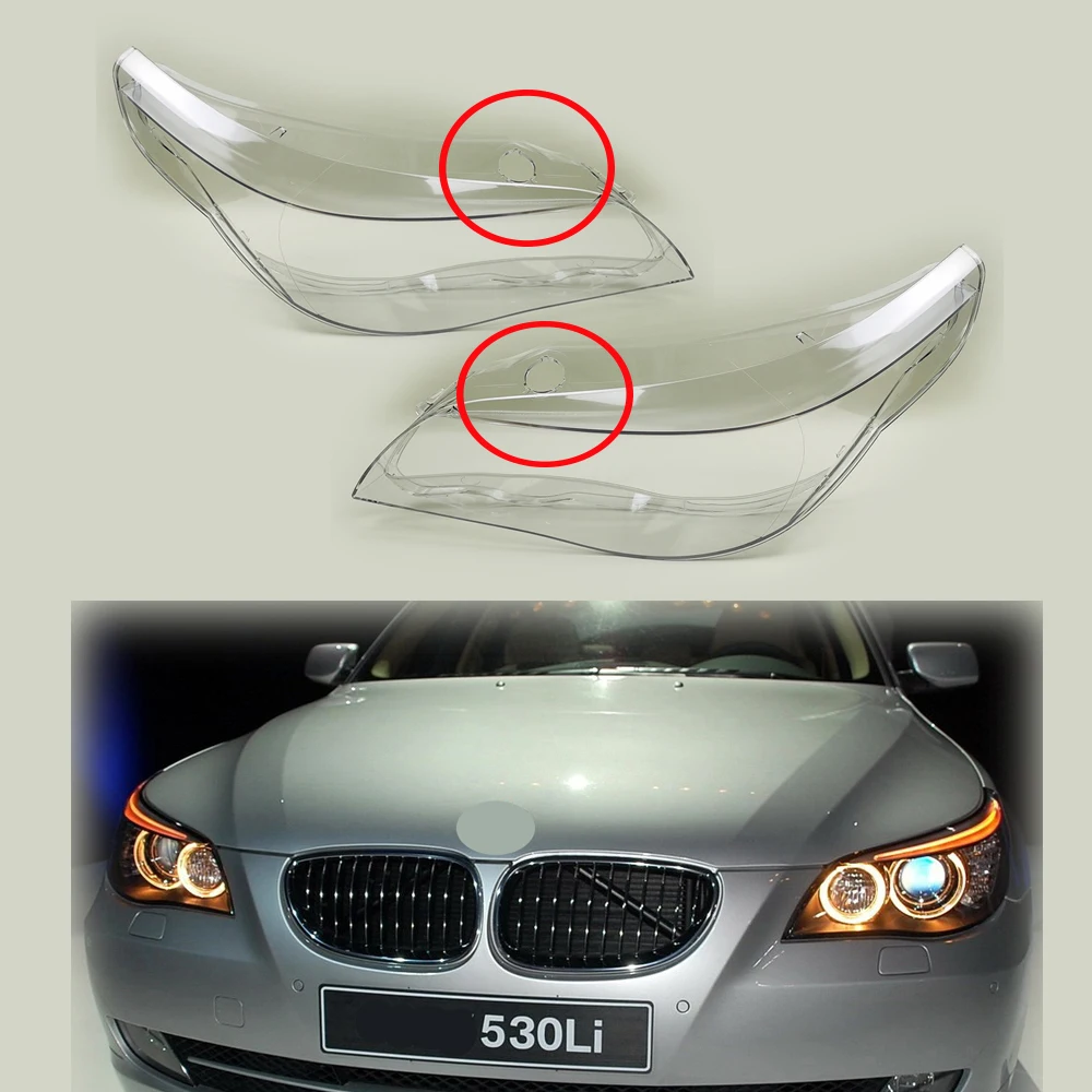 PairForBMWE60E61200820105Series525i530iHeadlightLensCover