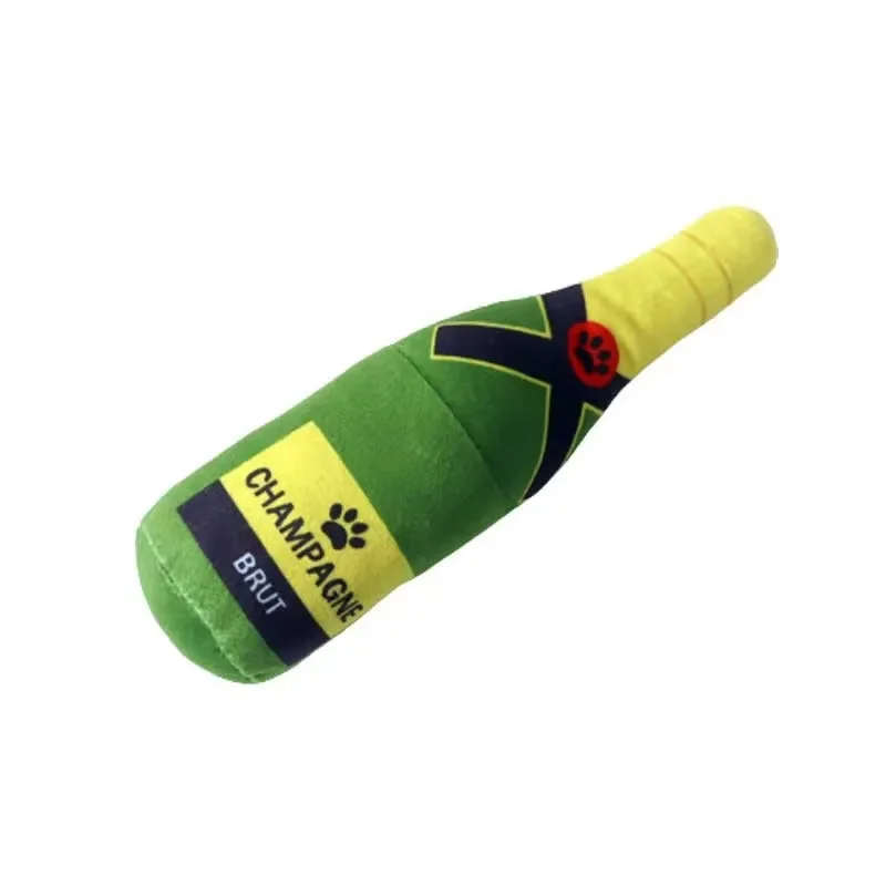 Dog toy simulation wine bottle series contains ringing paper BB called sounding spot molar toy 6