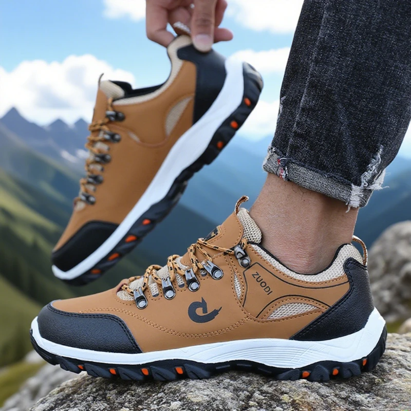 Men's Outdoor Hiking Shoes Lightweight Comfortable Breathable Shoe Waterproof Camping Running Shoes Male Tennis Walking Sneakers